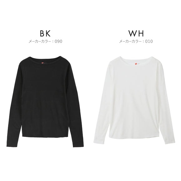 ヘインズ Hanes originals ホットコットン クルーネック ロングスリーブシャツ レディース 長袖 インナー 綿100％
