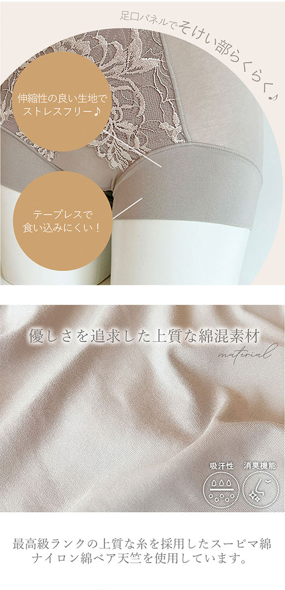 ブラデリス 美尻補正 綿混ビューティーメイクショーツ フィットショーツ S-5L サポート おしりすっぽり 吸汗 消臭 BRADELIS NY PEACE