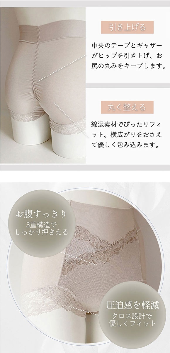 ブラデリス スムースレース 美尻キープショーツ ヒップアップ シェイプ 補正 スタイルアップ 接触冷感 吸汗速乾 BRADELIS NY PEACE