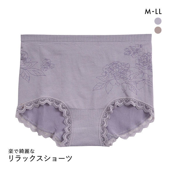 楽で綺麗なリラックスショーツ M L LL 成型 花柄ジャガード ショーツ スタンダード なめらか 優しい 単品