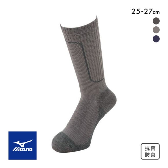 ミズノ メンズ ドライベクター 中厚パイルソックス 25-27cm 消臭 抗菌防臭 吸湿速乾 ズレにくい 均等着圧 山歩き
