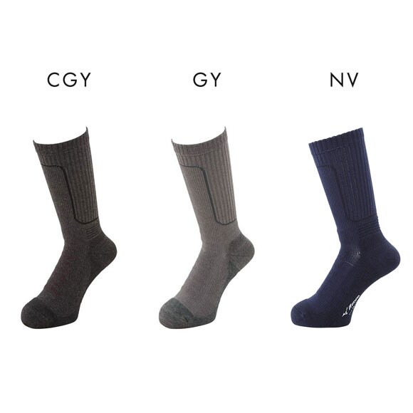 ミズノ メンズ ドライベクター 中厚パイルソックス 25-27cm 消臭 抗菌防臭 吸湿速乾 ズレにくい 均等着圧 山歩き