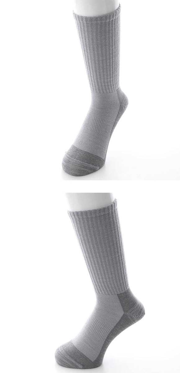 ミズノ MIZUNO ブレスサーモ BREATH THERMO ソックス クルー丈 メンズ ウール 薄手 あったか 保温 吸湿発熱