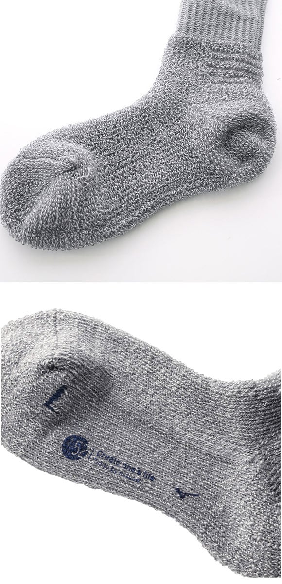 ミズノ MIZUNO ブレスサーモ BREATH THERMO ソックス クルー丈 レディース ウール 厚手 パイル あったか 保温 吸湿発熱