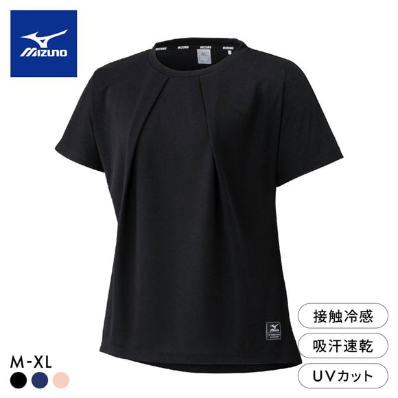 ミズノ レディス アイスタッチ 半袖Tシャツ M L XL 接触冷感 吸汗速乾 紫外線カット 高機能 トップス スポーツウェア MIZUNO
