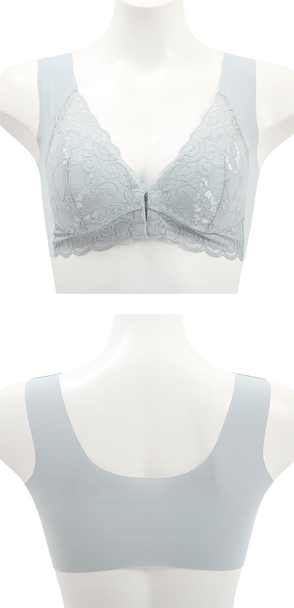 エレガント フロントホック 極薄ヘム ノンワイヤーブラジャー M L LL 3L 4L 5L 6L 大きいサイズ グラマー Elegante