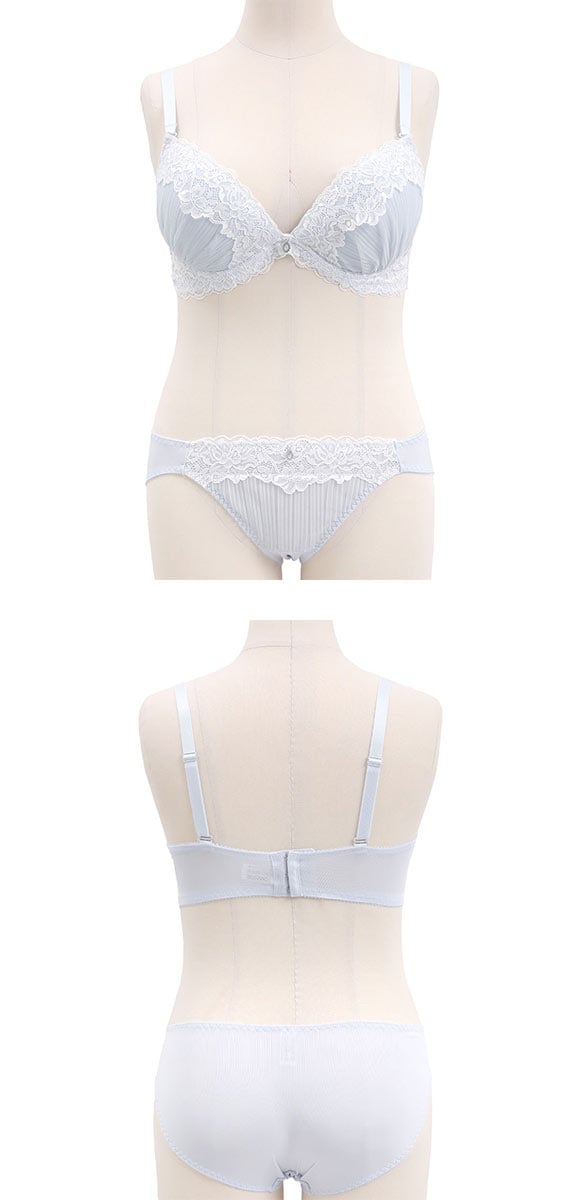 パンキュート プリーツチュールレース ブラセット GHI65-95 脇寄せ 大きいサイズ グラマー 脇高 谷間 ブラジャー ショーツ PANCUTE