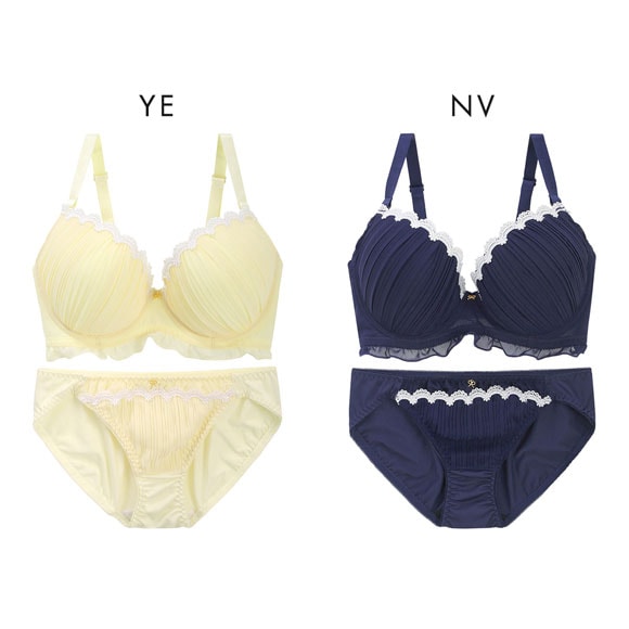 パンキュート プリーツジョーゼット ブラセット GHI65-95 グラマー アンダー大きいサイズ 美胸 谷間 盛り胸 PANCUTE