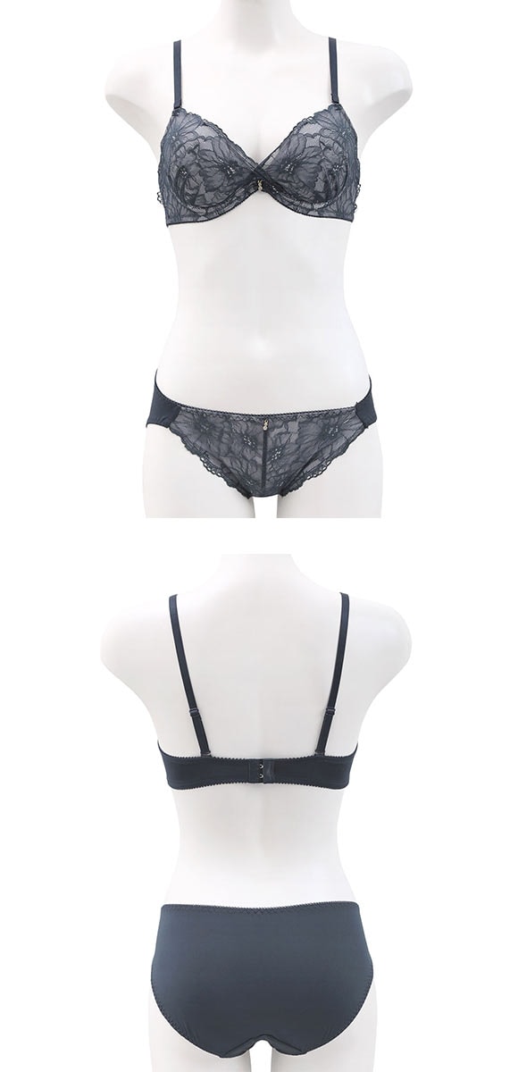 パンキュート フラワーカシュクール ブラセット ABCDEF 大きいサイズ グラマー リフトアップ ブラジャー ショーツ セット