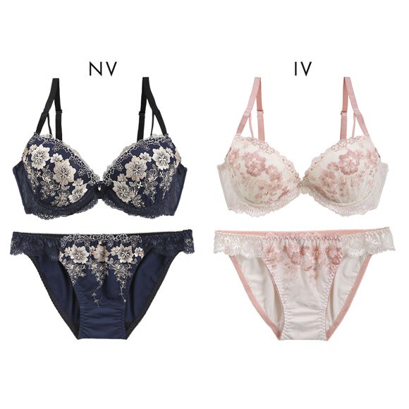 パンキュート 脇肉を谷間に変える脇高ブラ アンティークレース ブラセット ABCDEF 盛り胸 谷間 ブラジャー ショーツ セット Pan Cute