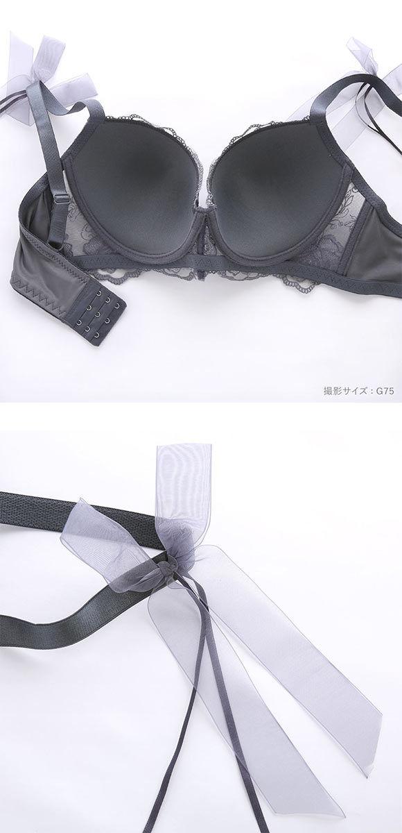 エレガント ロージーレースリボン ブラセット CDEF80-95 大きいサイズ グラマー 盛り 脇寄せ 着やせ 谷間 盛り胸 寄せ上げ Elegante