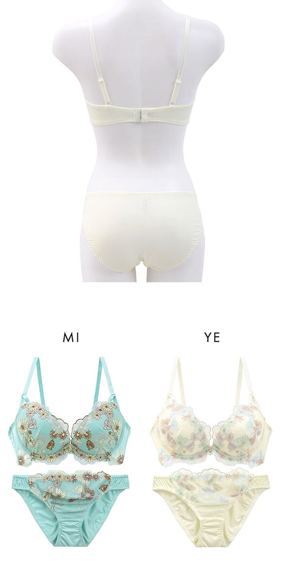 パンキュート チャーミングピオニー ブラセット ABCDEF 大きいサイズ グラマー リフトアップ ブラジャー ショーツ セット