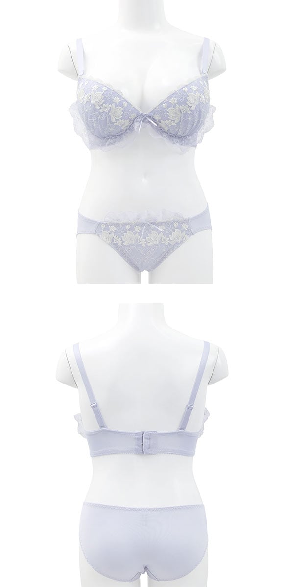 エレガント ロマンティックフリル ブラセット CDEF80-95 グラマー アンダー大きいサイズ 脇肉 谷間 Elegante