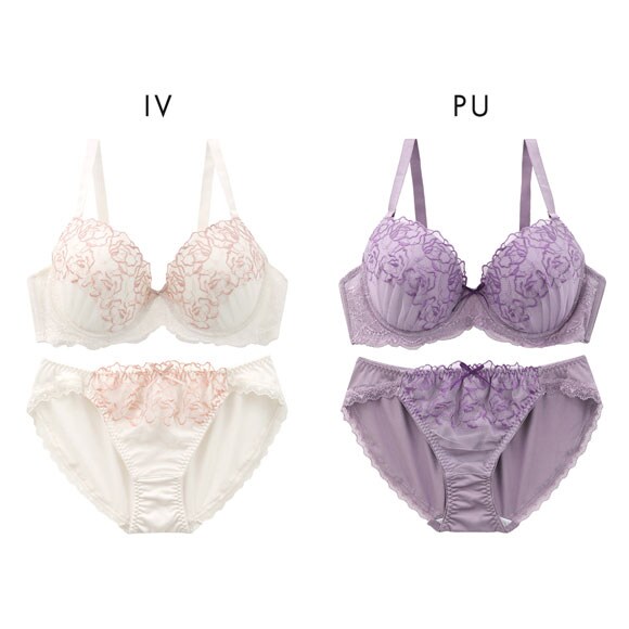 大感謝価格 エレガント クラシックローズ ブラセット DEFGHI 85-95 グラマー アンダー大きいサイズ 着やせ 脇寄せ 谷間 Elegante