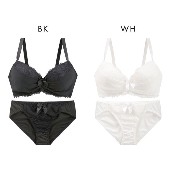 エレガント ラメジョーゼットレース ブラセット GHI65-95 大きいサイズ グラマー 盛り胸 谷間 ブラジャー ショーツ Elegante