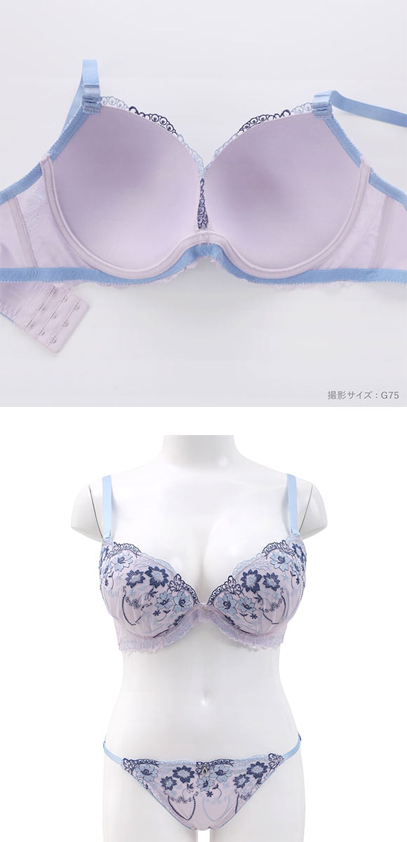 エレガント パピヨンフルール ブラセット GHI65-95 大きいサイズ グラマー 谷間 まる胸 ブラジャー ショーツ Elegante