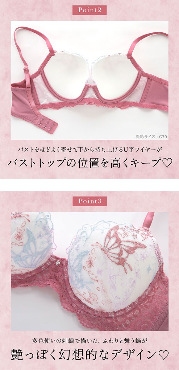 パンキュート ミスティックパピヨン ブラセット ABCDEF 大きいサイズ グラマー 谷間 盛り胸 寄せ上げ ブラジャー ショーツ PANCUTE