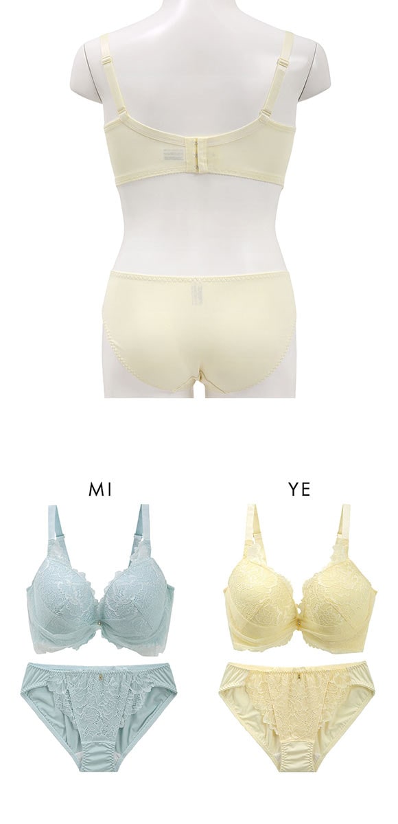 パンキュート レーシーヴェール ブラセット GHI65-95 大きいサイズ グラマー 脇高 谷間 寄せ 盛り胸 総レース ブラジャー ショーツ