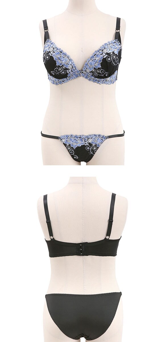 エレガント 脇肉を谷間に変える脇高ブラ ダリアレース ブラセット CDEF80-95 大きいサイズ 脇寄せ 盛り 美胸補正 育乳 Elegante