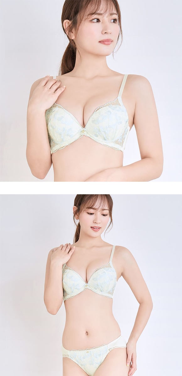 エレガント 脇肉を谷間に変える脇高ブラ フローレンス ブラセット GHI65-95 大きいサイズ グラマー ブラジャー ショーツ Elegante