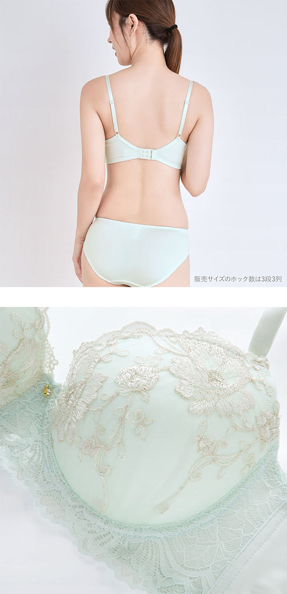 エレガント 脇肉を谷間に変える脇高ブラ ロマンティックローズ ブラセット GHI65-95 ブラジャー ショーツ セット Elegante