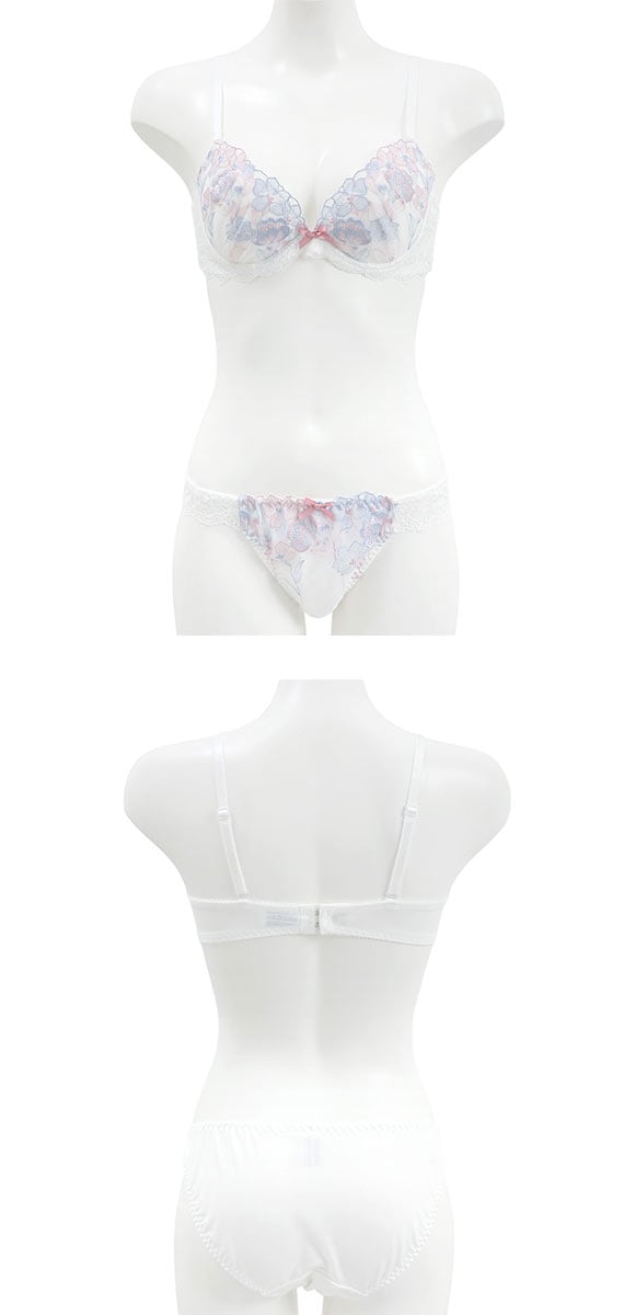 パンキュート レディブーケ すっきりらくちんソフトワイヤー ブラセット ABCDEF 大きいサイズ グラマー 谷間 ブラセット ブラジャー ショーツ エレガント