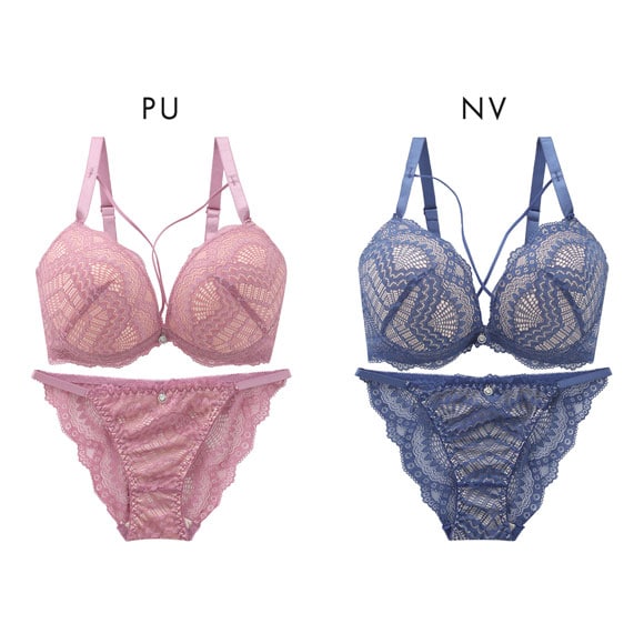 エレガント 脇肉を谷間に変える脇高ブラ クロスストリング ブラセット CDEF80-95 大きいサイズ グラマー ブラジャー ショーツ セット 脇寄せ Elegante