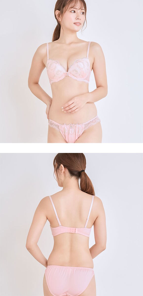 エレガント ロマンティックバニー ブラセット ABCDEF 大きいサイズ グラマー 脇高 谷間 寄せ 盛り胸 ブラジャー ショーツ Elegante