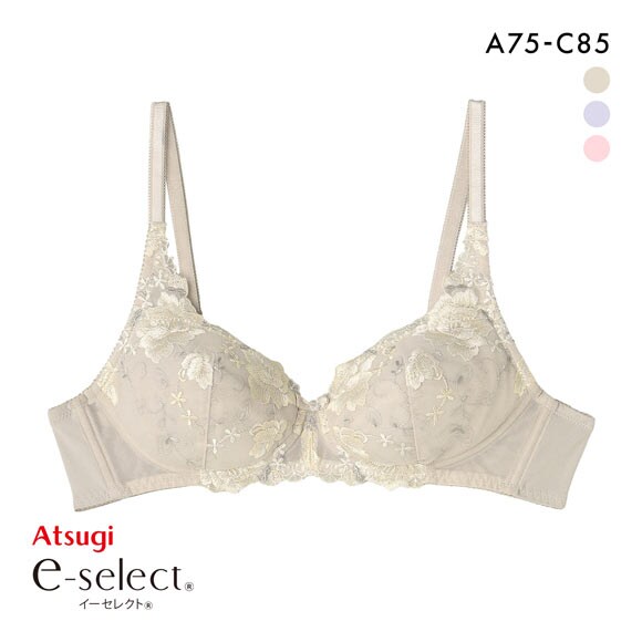 アツギ イーセレクト ふんわり立体カップ ノンワイヤー ブラジャー 美しく整える ATSUGI