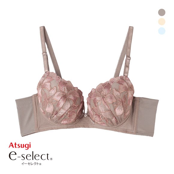 アツギ イーセレクト ソフトワイヤー ブラジャー 脇スッキリ なめらかフィット DE ATSUGI