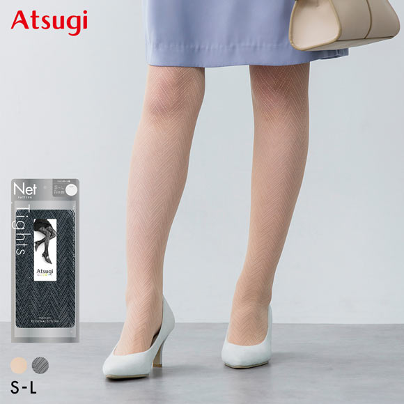 アツギカラーズ ヘリンボーン柄タイツ Atsugi COLORS