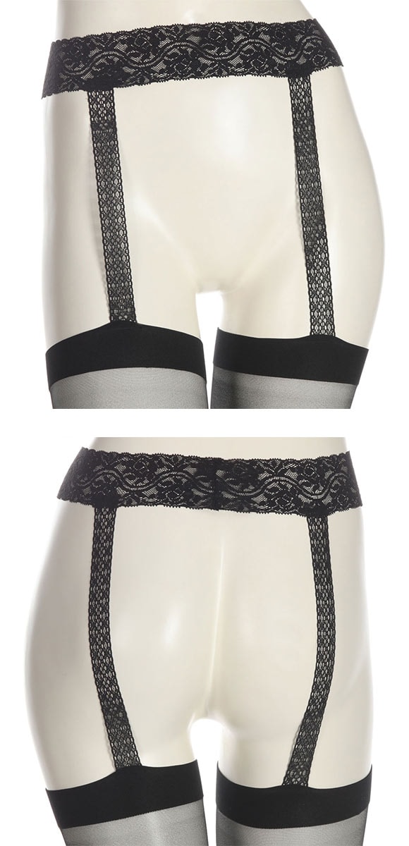 アツギ ATSUGI THE LEG BAR パンティ部レス レースガーター付きストッキング 日本製 レディース M-L