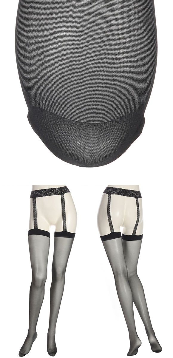アツギ ATSUGI THE LEG BAR パンティ部レス レースガーター付きストッキング 日本製 レディース M-L