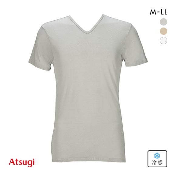 アツギ ATSUGI COOL STYLE 半袖V首シャツ 接触冷感 Tシャツ インナー メンズ