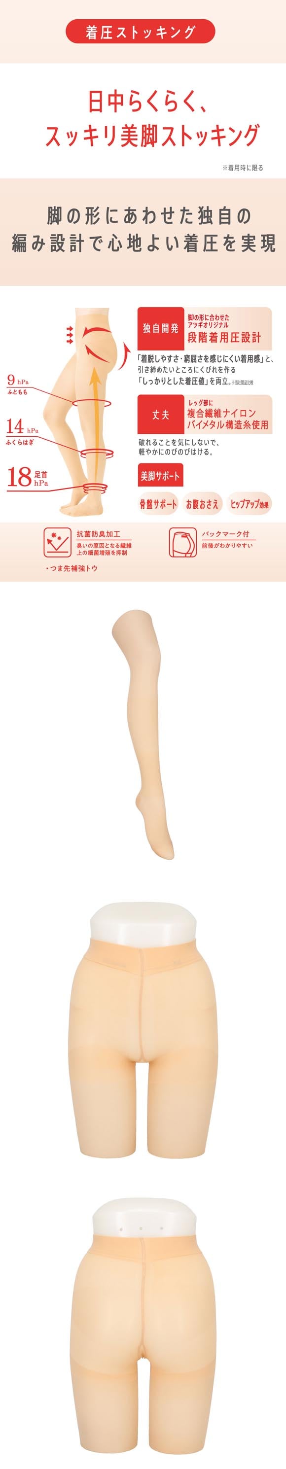 アツギメディカル 着圧ストッキング 足首18hPa Atsugi Medical