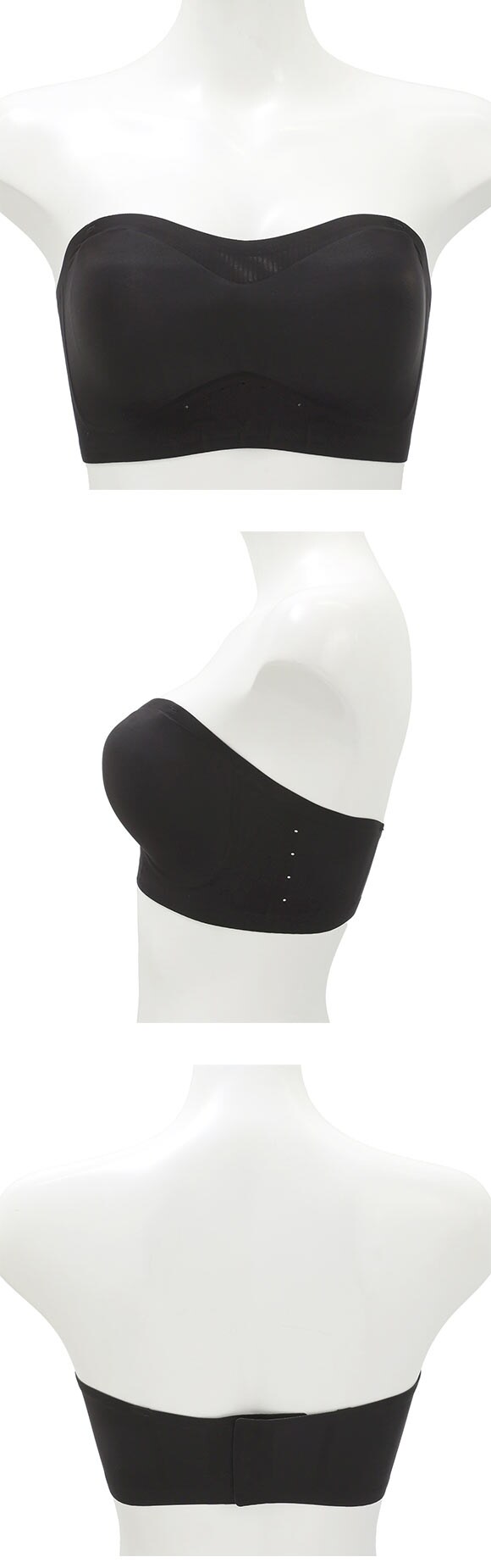 2WAY ノンワイヤー ずれない ストラップレスブラ ベアトップ 肩紐なし ストラップレス ハーフカップ ブラジャー 肩見せ レディース 大きいサイズ 谷間カバー