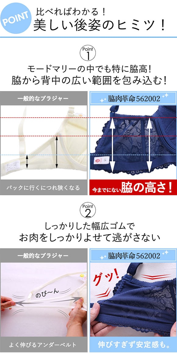 モードマリー Mode Marie 脇肉革命 562002コレクション 3/4カップブラジャー