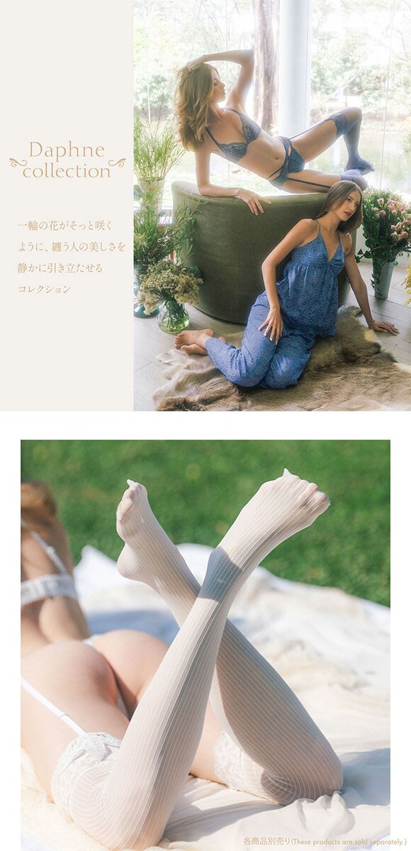 アンブラ Daphne ストライプ ガーターストッキング ANNEBRA 下着