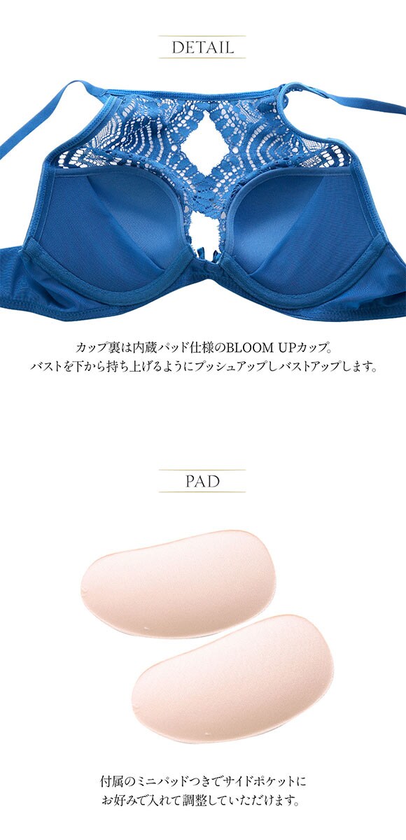 アンブラANNEBRA Floral ハイネック レース 3/4カップ ブラジャー BCDEFG グラマーサイズ サイズ豊富 単品