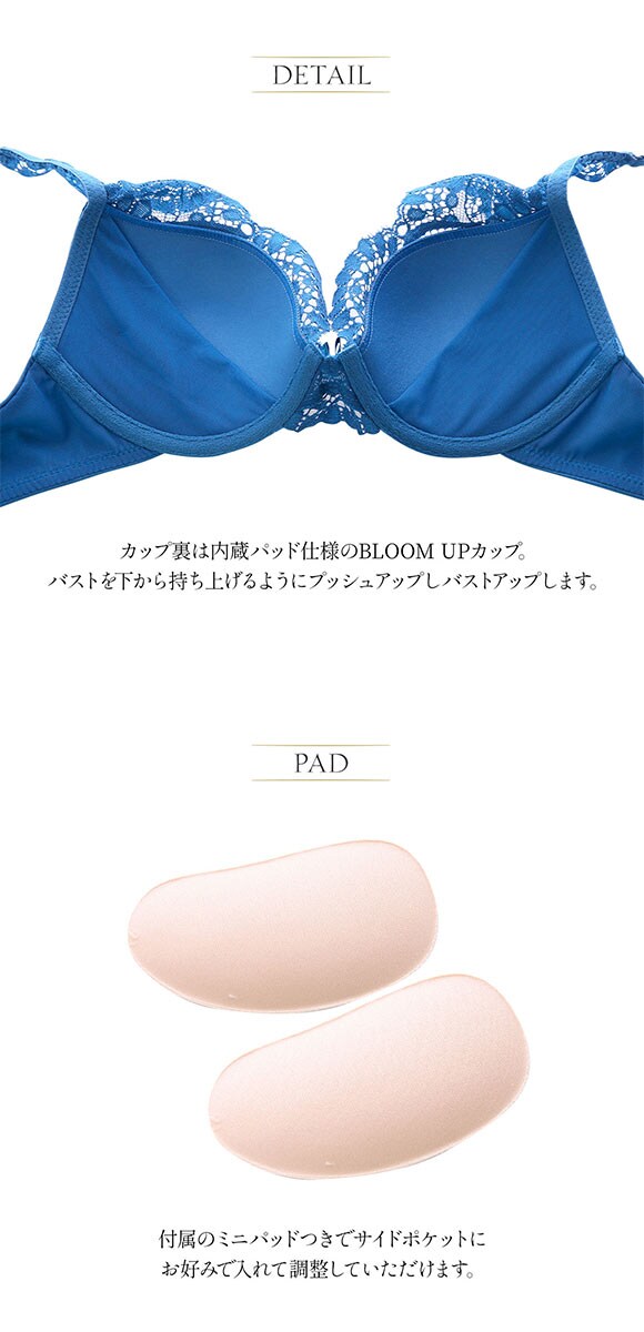 アンブラANNEBRA Floral BLOOM UP デコルテレース 3/4カップ ブラジャー BCDEFG グラマーサイズ サイズ豊富 谷間 ふっくら 単品