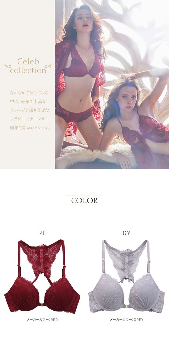 アンブラ ANNEBRA Celeb ブラジャー バックレース フロントホック BCDEFG 大きいサイズ 背中見せ 単品