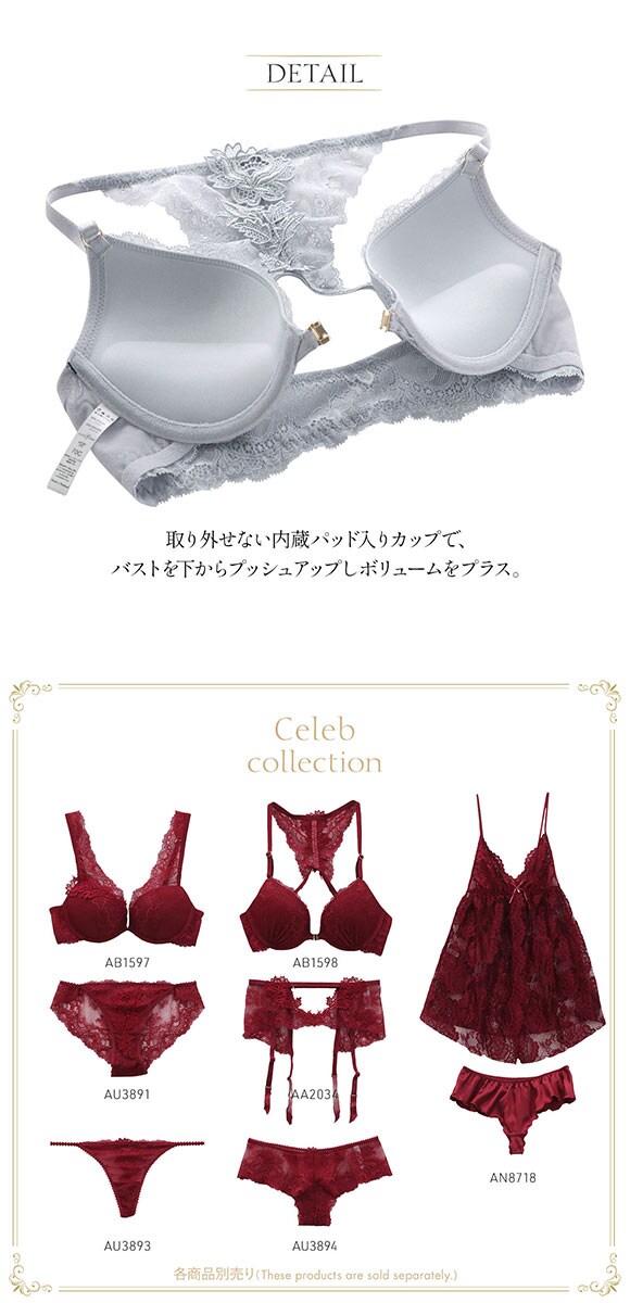 アンブラ ANNEBRA Celeb ブラジャー バックレース フロントホック BCDEFG 大きいサイズ 背中見せ 単品