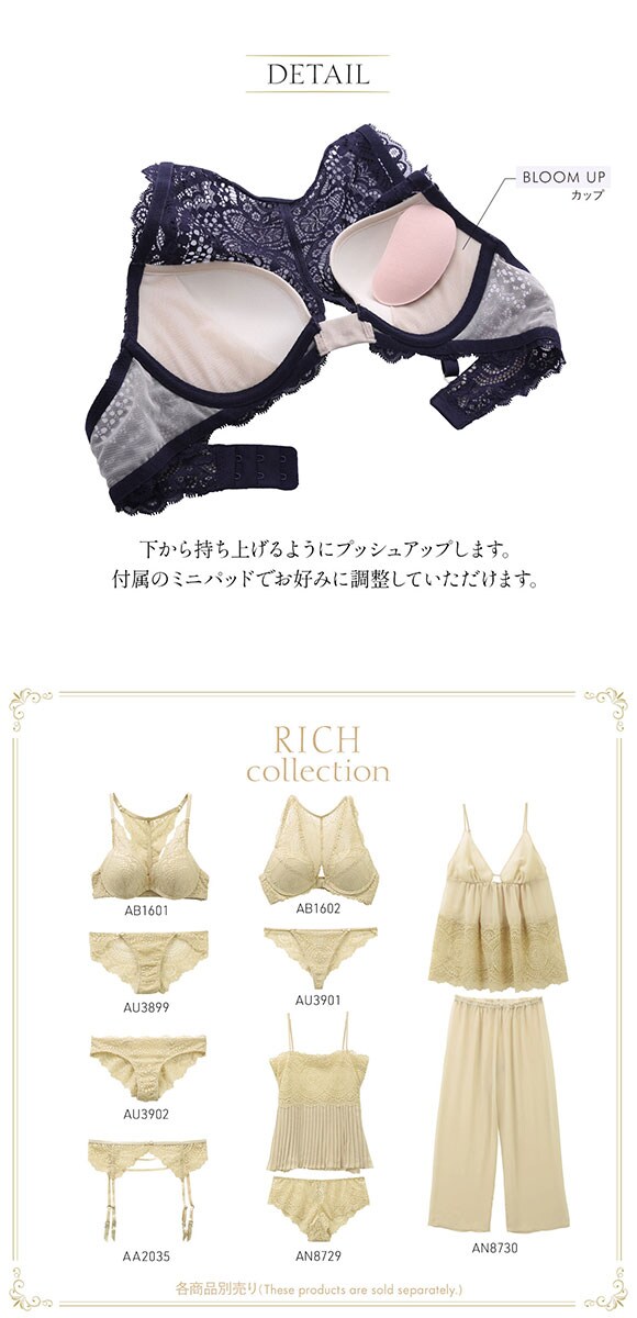 アンブラ ANNEBRA Rich BLOOM UP ブラジャー ハイネック BCDEFG 大きいサイズ 見せブラ 単品