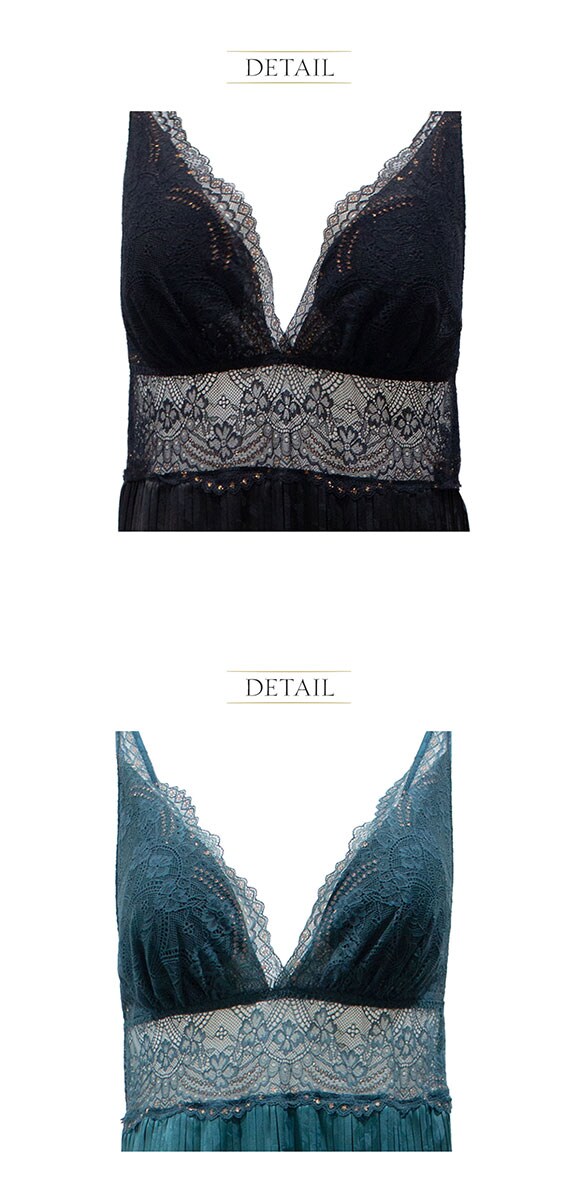 アンブラ Amaryllis レースコンビ ロングドレス セクシー ルームウェア リラックスウェア ロングワンピース ネグリジェ ANNEBRA