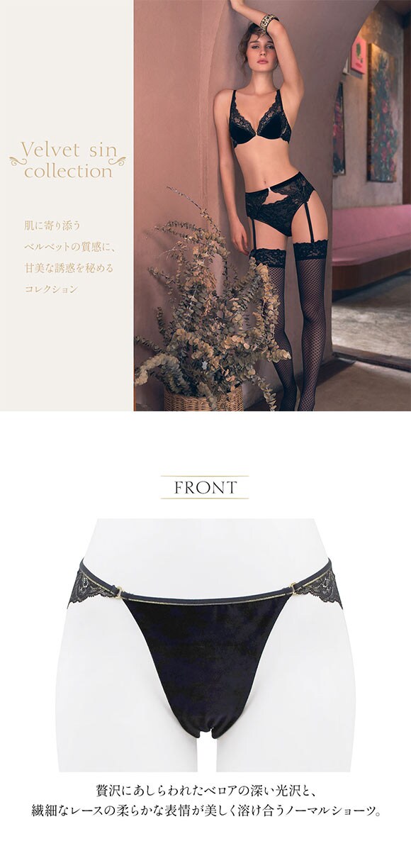 アンブラ Velvet Sin ベロア×レース ショーツ レディース セクシー 大きいサイズ ノーマルショーツ ANNEBRA