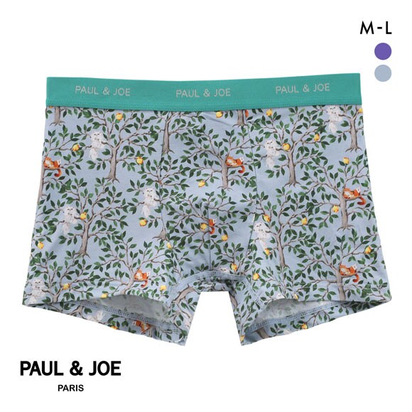 ポール ＆ ジョー 木とレモンと猫柄 ボクサーパンツ メンズ 前とじ アンダーウェア PAUL & JOE