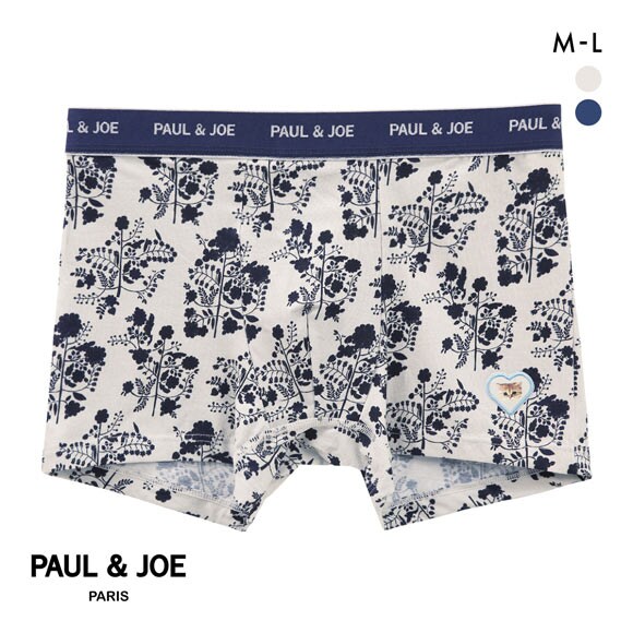 ポール ＆ ジョー フラワー＆ハートワッペン ボクサーパンツ メンズ 前とじ アンダーウェア PAUL & JOE