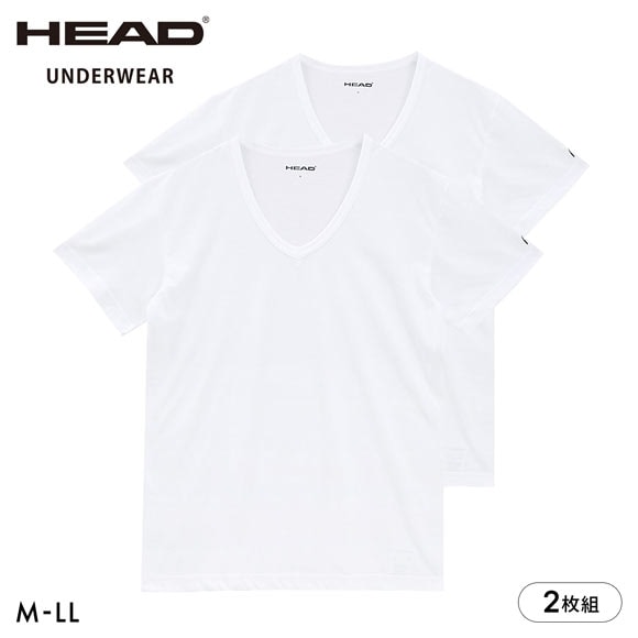 ヘッド head 天竺編み Vネック 半袖シャツ 2枚セット メンズ インナー Tシャツ 特価 格安