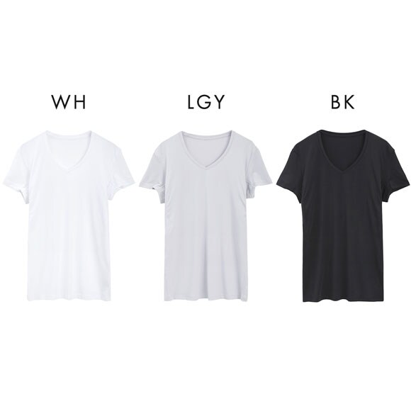 男の着るだけエチケットシリーズ 脇汗ジミ対策 4層脇汗パッド付 Vネック 半袖 Tシャツ インナー メンズ M L LL