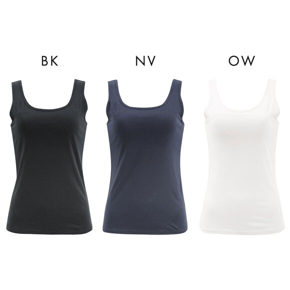 クールプラチナ ひやっとコットン 挿入カップ付き タンクトップ レディース インナー 綿100％ 接触冷感 COOL PLATINUM